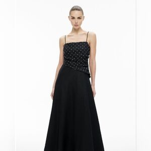 Witchery Black Maxi Dress with White Polka Dot Size 16 $169